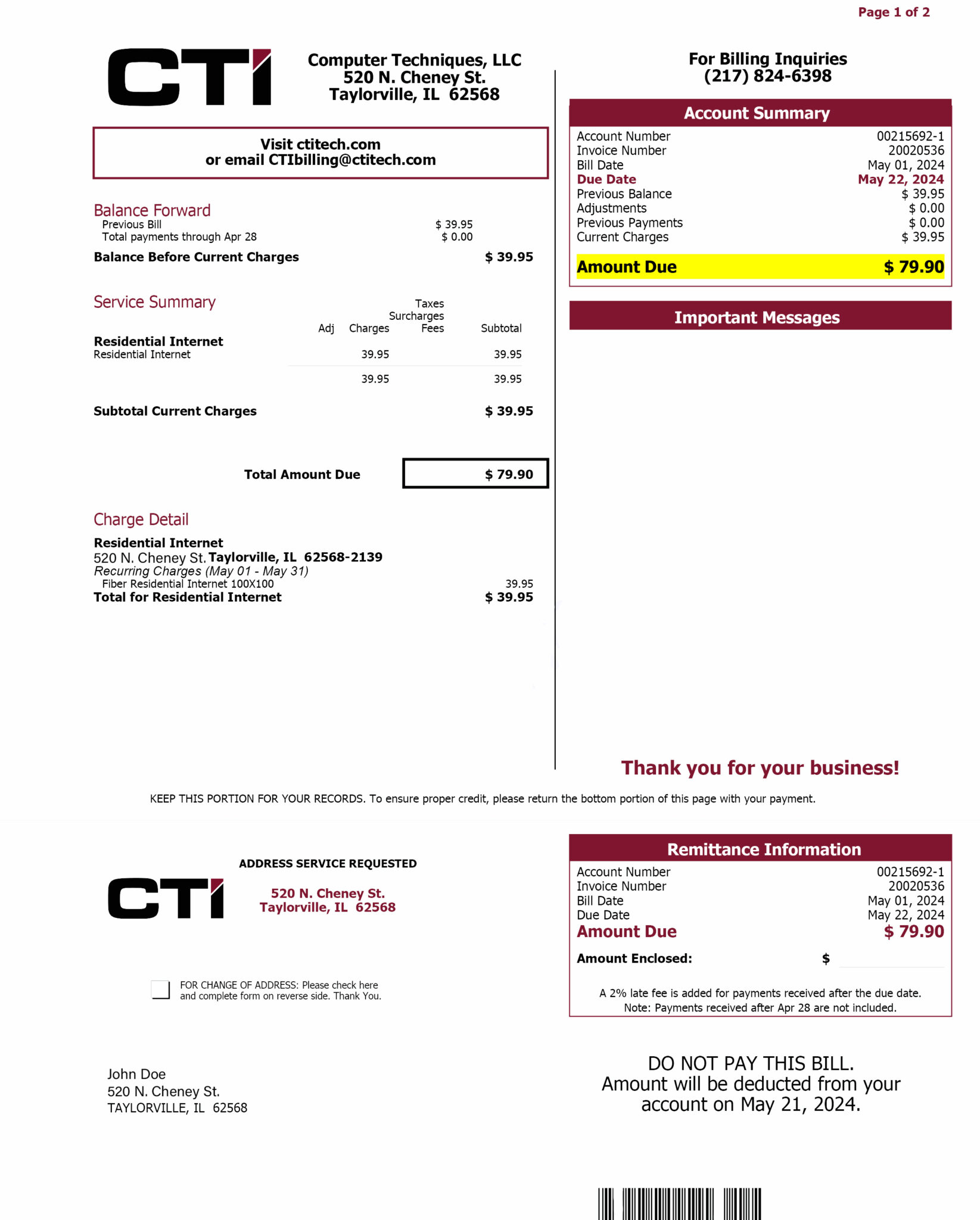 CTI Fiber | CTI eBill Conversion